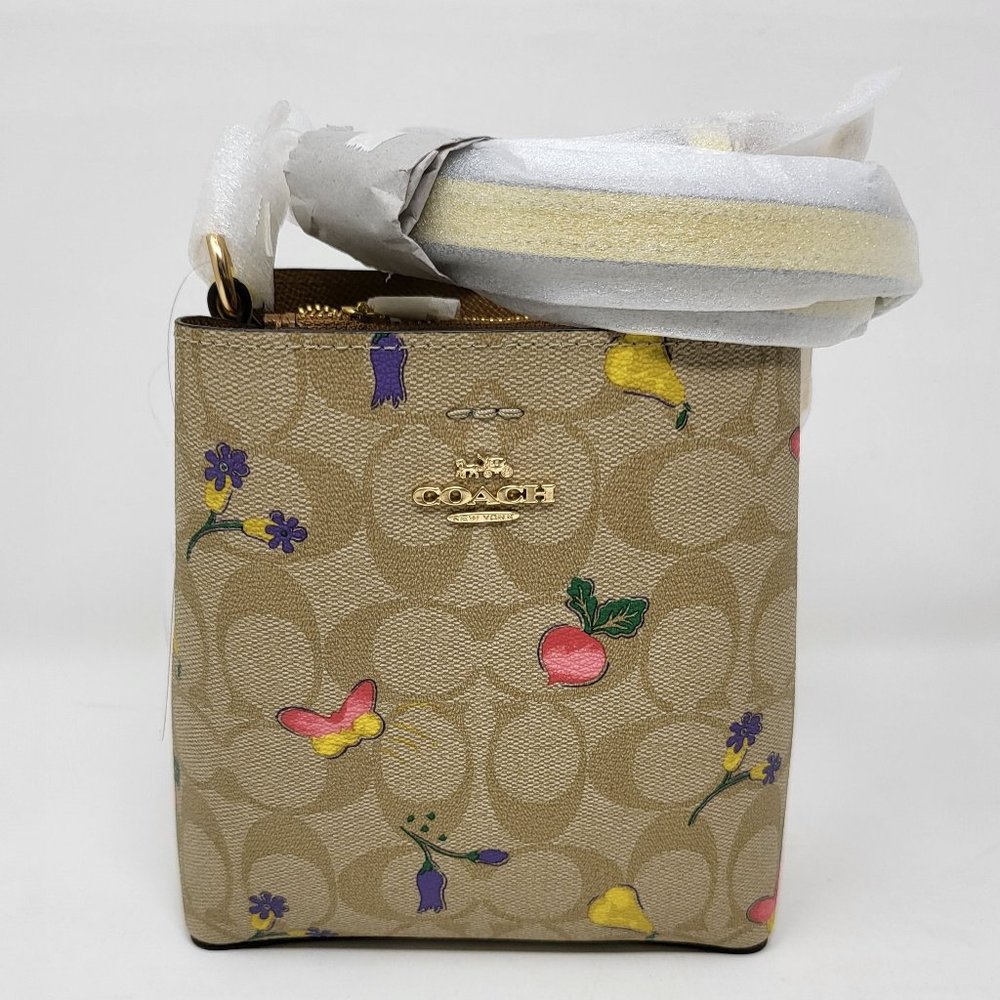 Signature Canvas Mini Town Bucket Bag With Dreamy Veggie Print